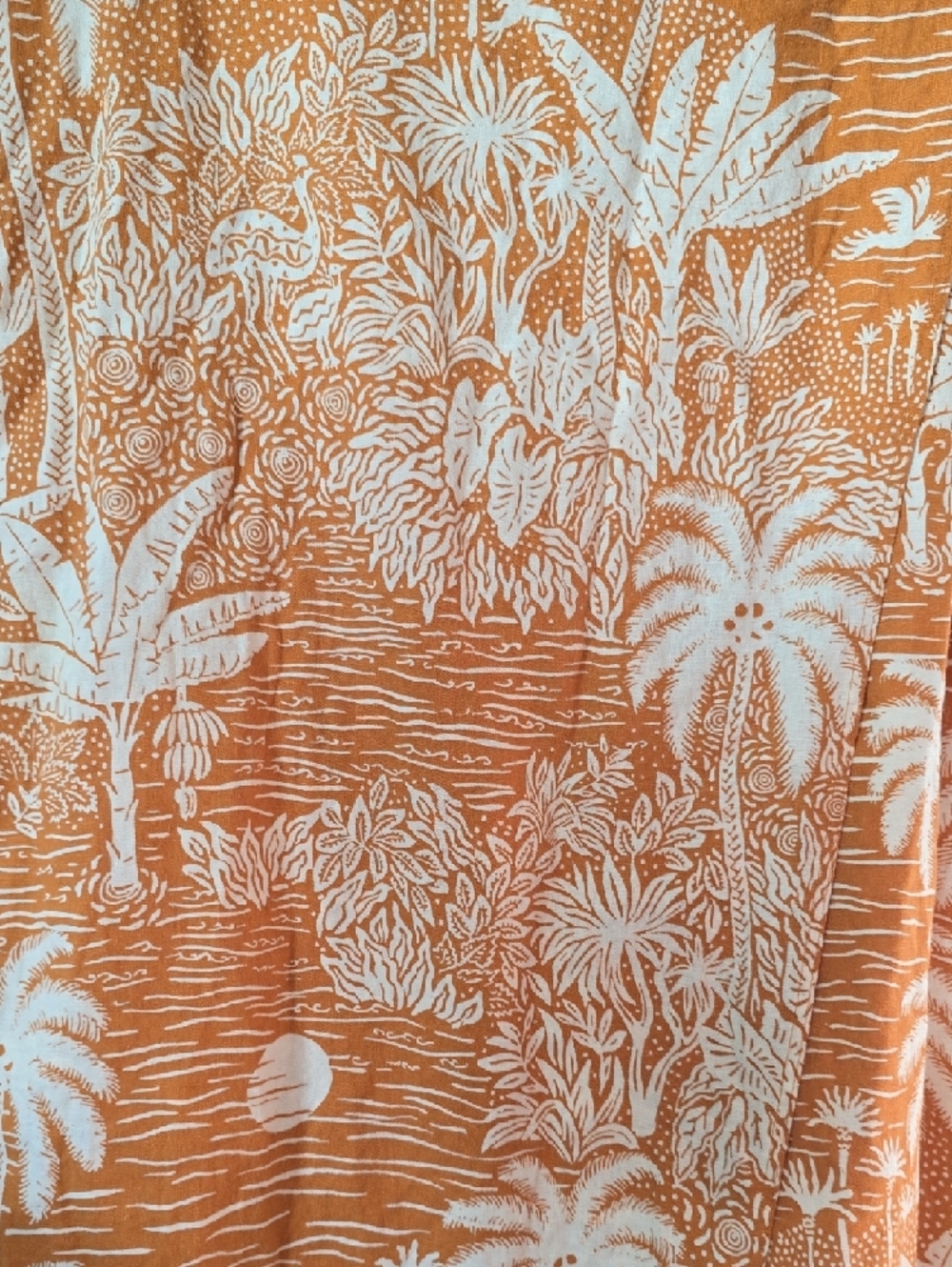 H&M Desmond & Dempsey Linen Blend Hawaiian Tropical Wrap Skirt NWT Sz 12 Large - Picture 13 of 13